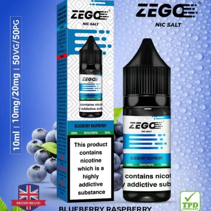 Zego Blueberry Raspberry Nic Salt Vape Juice - 10 Pack - 20mg