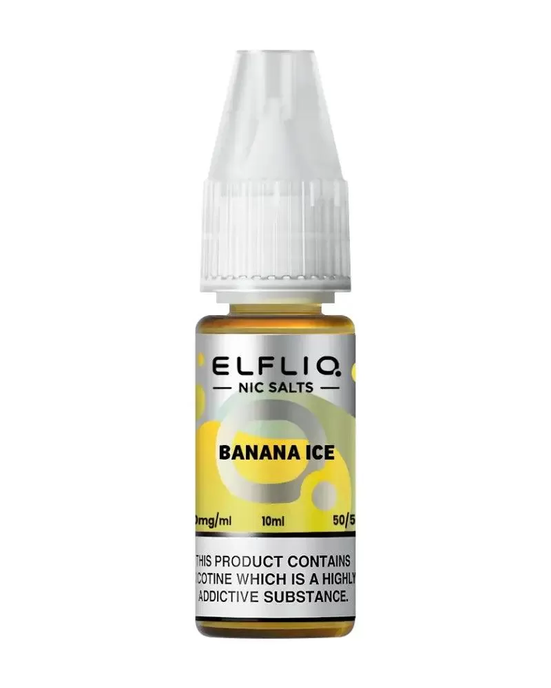 Elf Bar Elfliq Banana Ice Nic Salt Vape Juice - Strength 10mg