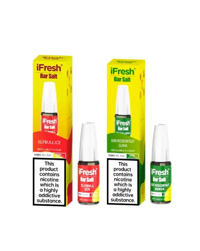 iFresh Bar Nic Salt Vape Juice - Pack of 10 - Strawberry Kiwi / Strength 10mg