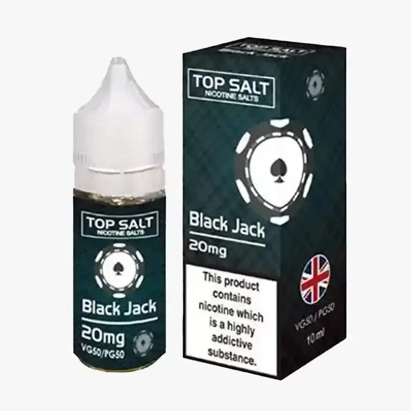 Top Salt Nic Salt E-Liquid - Pack of 10 - Black Jack / Strength 10mg - Image 3