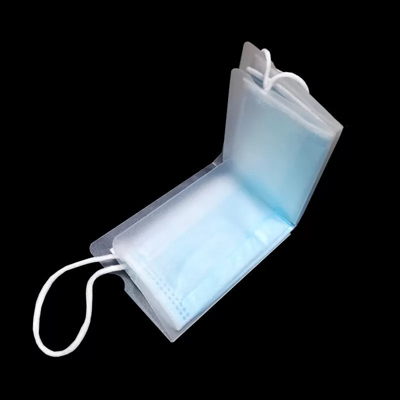 Folding Face Mask Storage Holder Clip 100pcs-pack - Transparent - Image 2