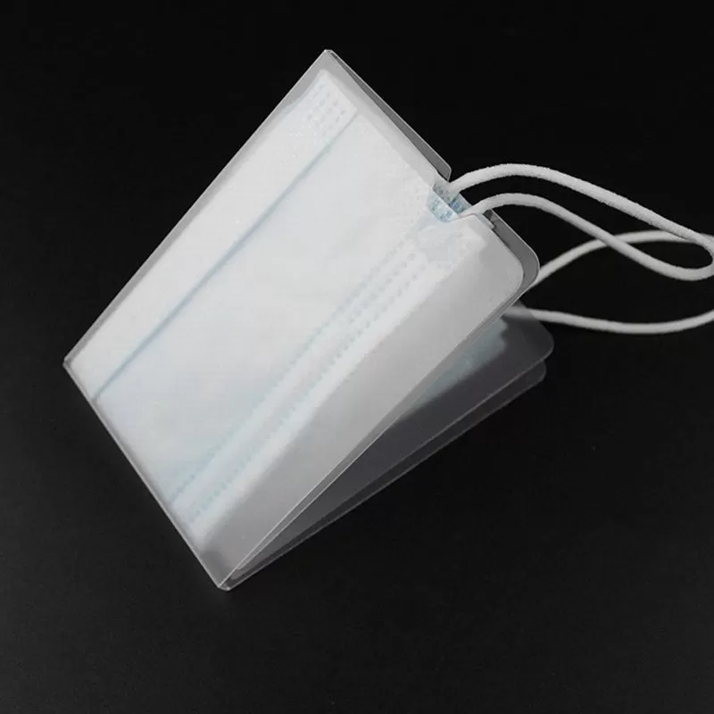 Folding Face Mask Storage Holder Clip 100pcs-pack - Transparent - Image 3