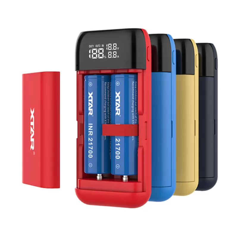 XTAR PB2S Portable Dual-Role 2 Bay Battery Charger Power Bank - Yellow - Image 2