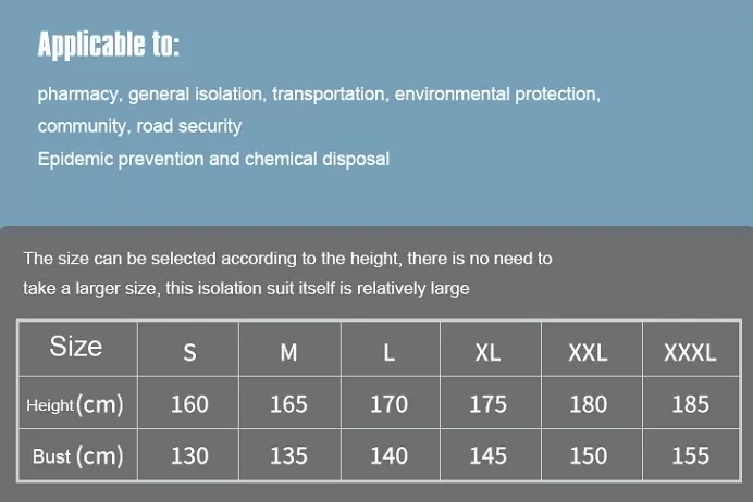 Composite Non-woven One-piece Isolation Clothing Protective Clothing - M - Image 2