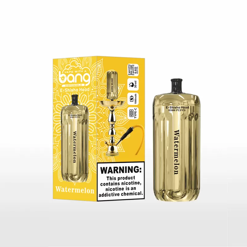 Bang E-Shisha Head 42000 42K Puffs Gold LED Display Disposable Vape - Image 2