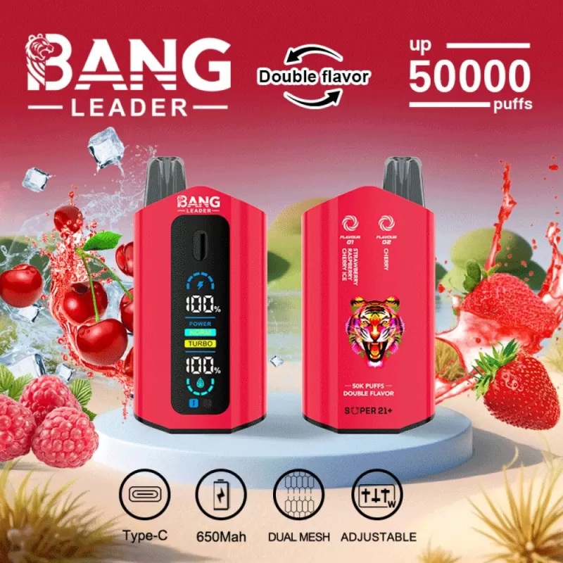 Bang Leader 50000 50K Puffs 2% 3% 5% Nicotine Double Taste LCD Display Disposable Vape - Image 3