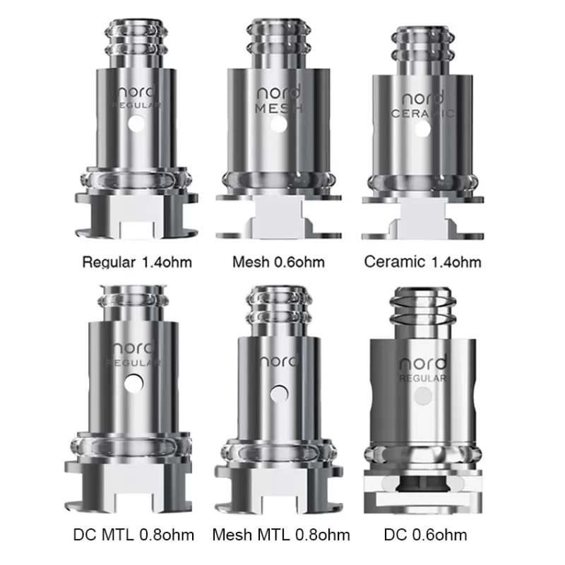 5pcs-pack - Smok Nord Replacement Coils for Priv N19 Kit, Vape Pen Nord 19 kit, Vape Pen Nord 22 Kit, Nord Aio 19 Kit, Nord Aio 22 Kit, Alike Kit, Nord 2 Kit, Fetch Mini Kit, RPM40 Kit, Nord Kit, Nord 50W Kit ,Nord Pro Kit ,Stick N18 Kit - 0.6ohm Mesh Coil / CN-SZ