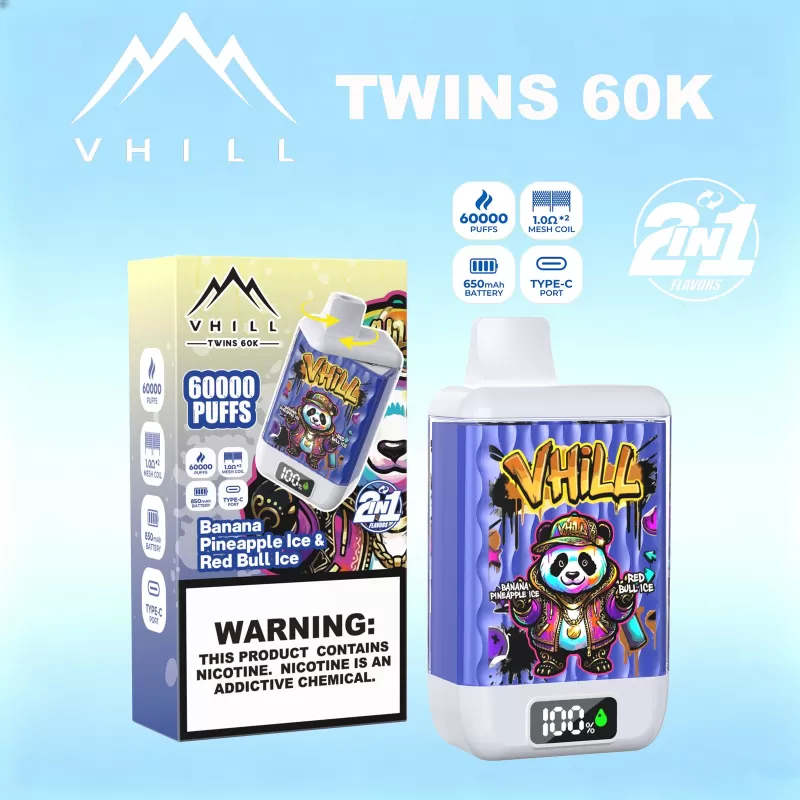 VHILL TWINS 60000 60K Puffs Dual Flavors LED Display Disposable Vape EU Warehouse - Image 2