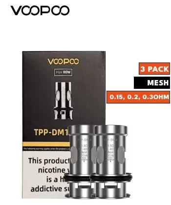 Voopoo TPP Replacement Coils - DM4 - 0.30 Ohm Mesh - Three Pack