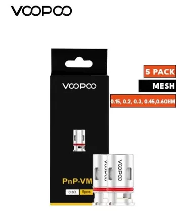 Voopoo PNP Coils - VM1 - 0.3 Ohm Mesh - Five Pack