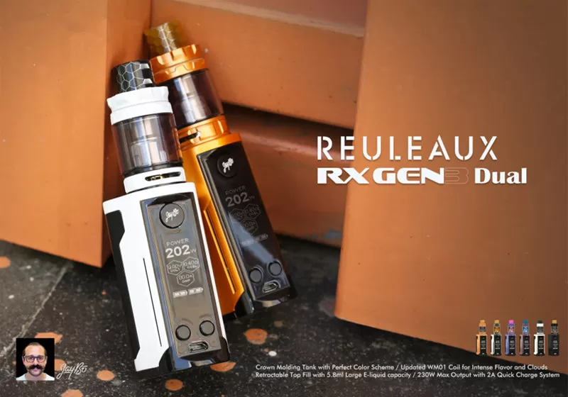 WISMEC Reuleaux RXGen3 Dual 230W TC Kit with GNOME King Tank 5.8ML - Gloss Gold/5.8ml / U.S.A. Warehouse (Only ship to USA) - Image 3