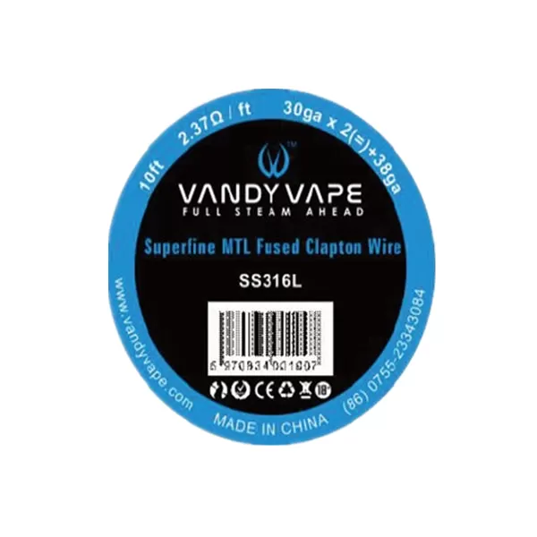 Vandy Vape Superfine MTL Fused Clapton Wire 10FT - SS316L - Image 2