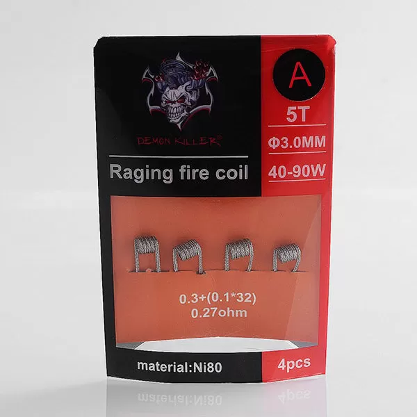 Demon Killer Raging Fire Coil Ni80 Pre-made Heating Wire 4PCS-PACK - Coil B