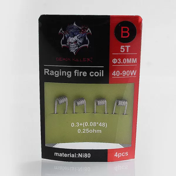 Demon Killer Raging Fire Coil Ni80 Pre-made Heating Wire 4PCS-PACK - Coil B - Image 2
