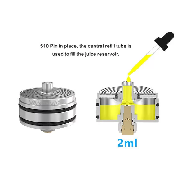 Vandy Vape Maze Sub Ohm BF RDA Atomizer (2ML) - Gold - Image 3