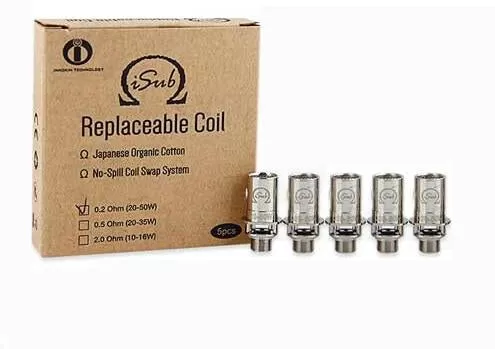 Innokin iSub Replaceable 2.0 Ohm-0.5 Ohm-0.2 Ohm Coil 5PCS-PACK - 0.5ohm