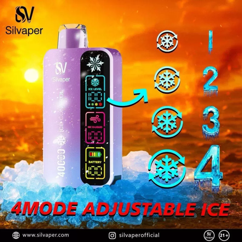 Silvaper 40000 Puffs Disposable Vape With 4 Modes Adjustable Ice