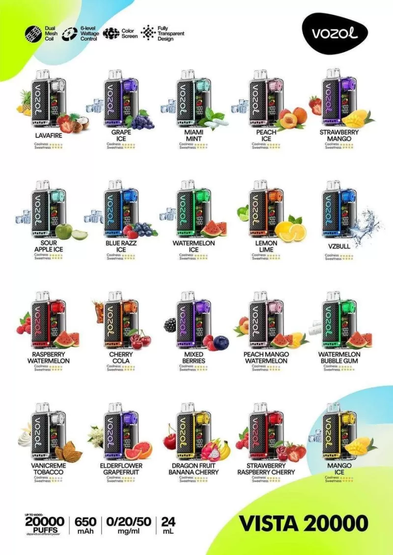 Vozol Vista 20000 Puffs Disposable Vape – Best Vape Kits UAE - Image 2