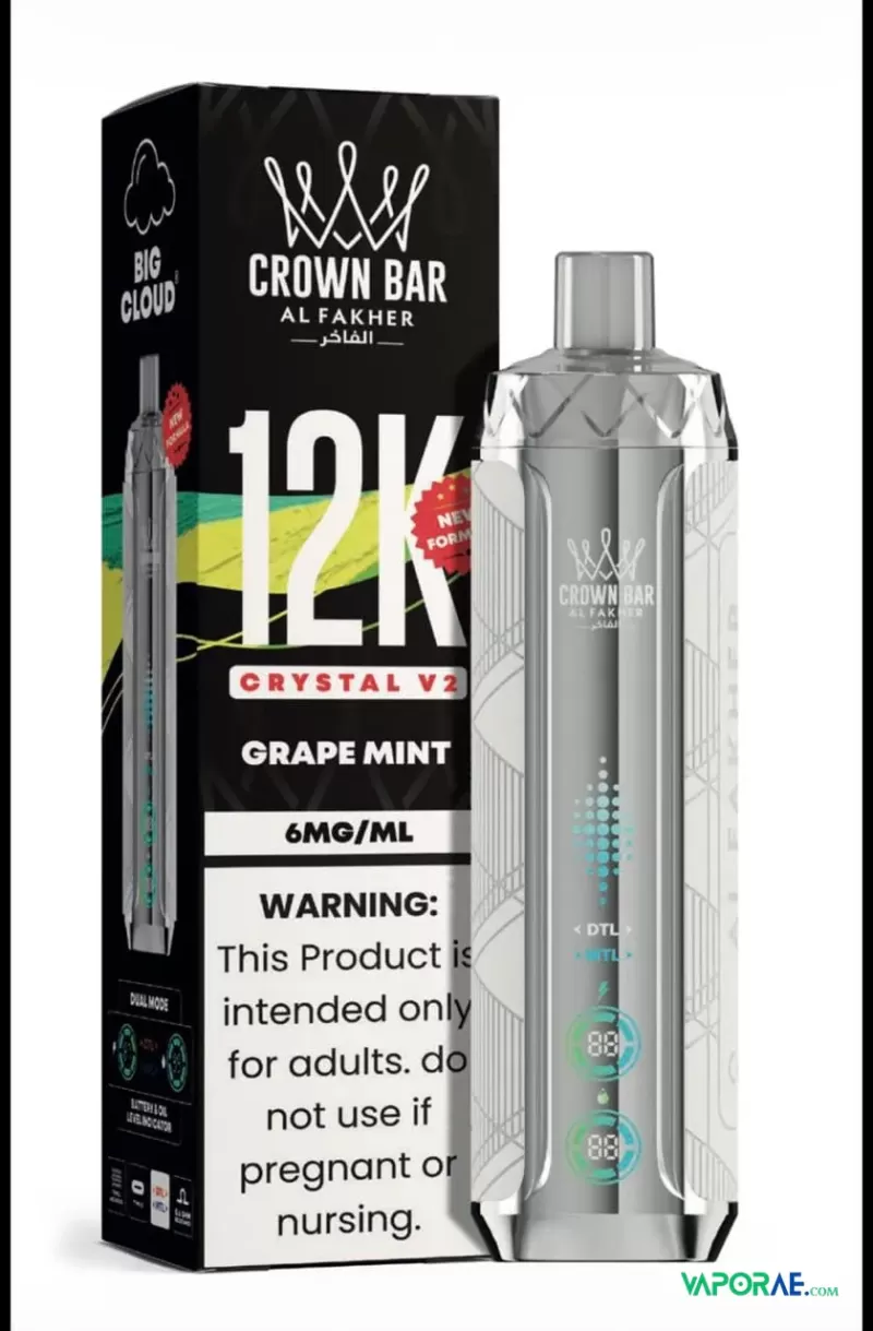 Al Fakher Crown Bar 12K Crystal V2 Disposable Vape 12000 Puffs in UAE - Image 3