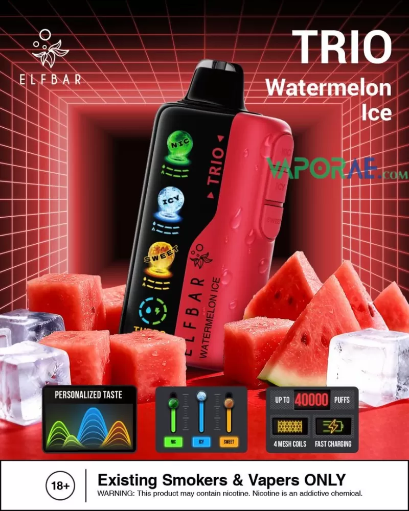 Elfbar trio up to 40000 puffs 50mg nicotine 4 mesh coil disposable vape - Image 3