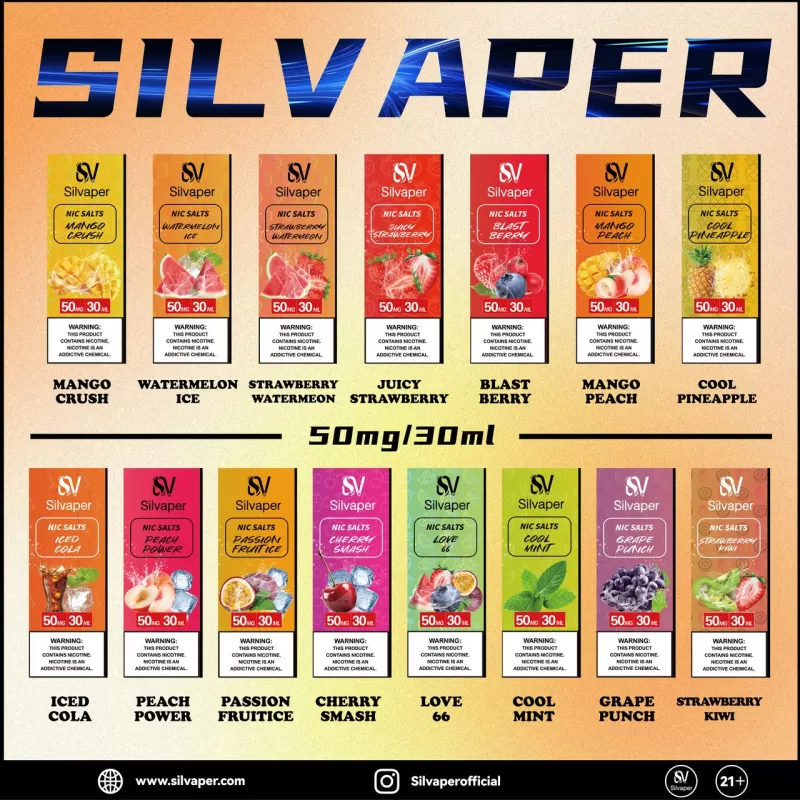 Silvapor salt nicotine 50mg 30ml E-liquid - Image 2