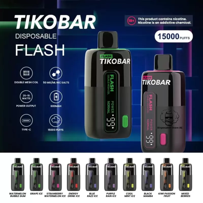 TIKOBAR Flash 15000 Puffs 5% Nicotine Disposable Vape