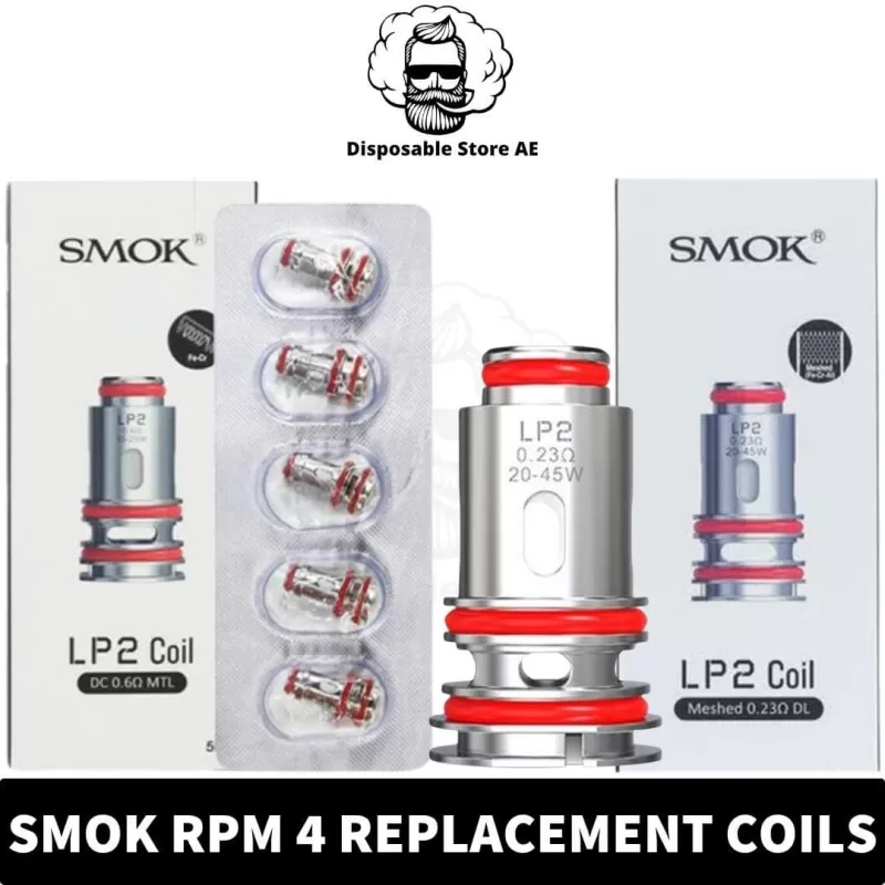 SMOK RPM 4 Coils LP2 Replacement Coils of DC 0.6Ω & MESHED 0.23Ω Pod Coils in Dubai, UAE – 5 PCS Per Pack