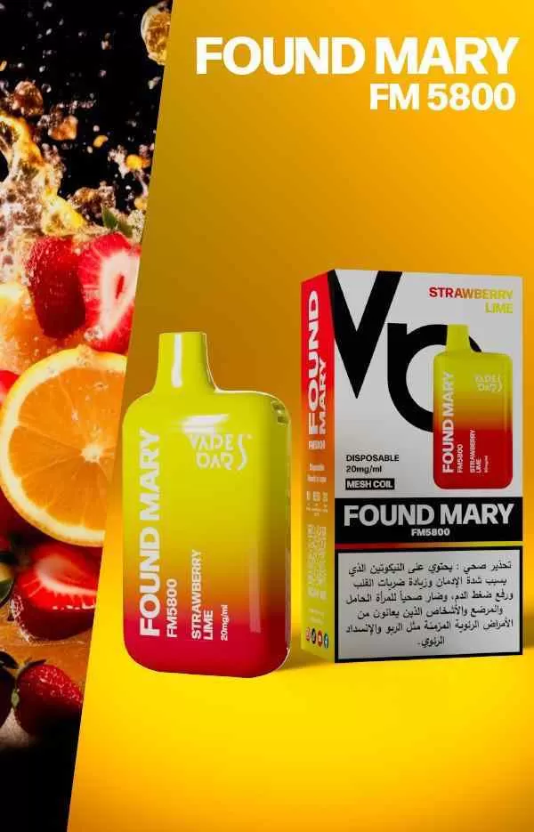 VAPES BARS Found Mary Disposable FM5800 20mg 5800 Puffs Rechargeable Vape in Dubai, UAE - Image 2