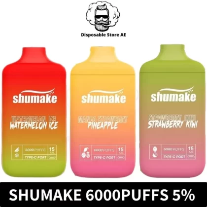 Shumake 6000 Puffs Disposable 5% Nicotine UK Brand Rechargeable Vape in Dubai, UAE