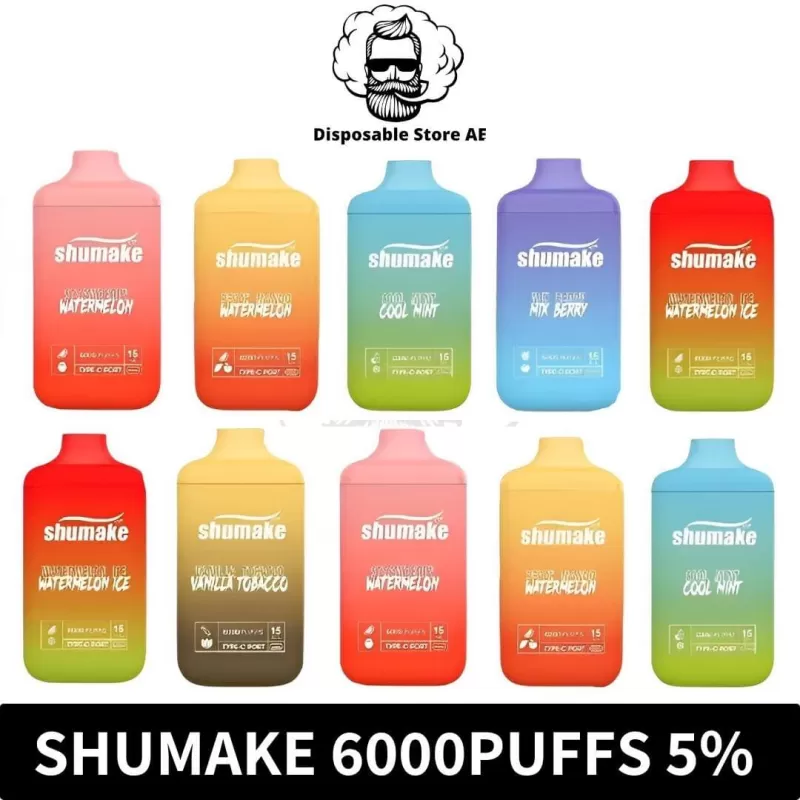 Shumake 6000 Puffs Disposable 5% Nicotine UK Brand Rechargeable Vape in Dubai, UAE - Image 2