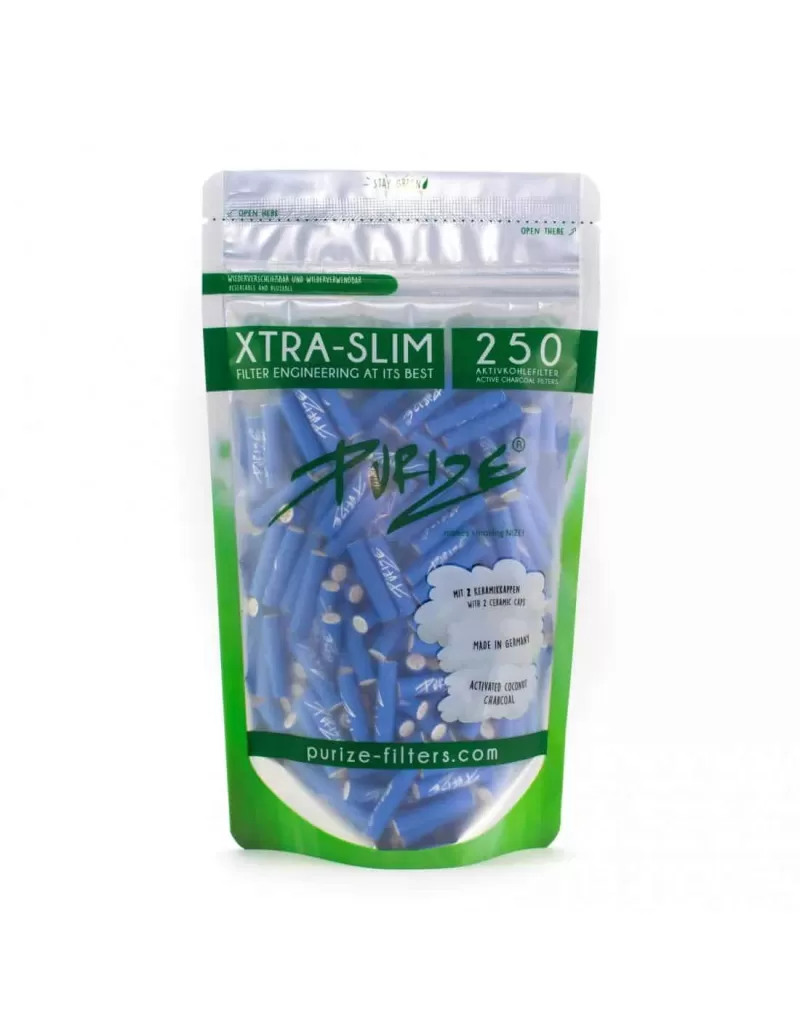 Purize – XTRA Slim Activated carbon filters 250 pcs (ø 5.9 mm x 26.9 mm)