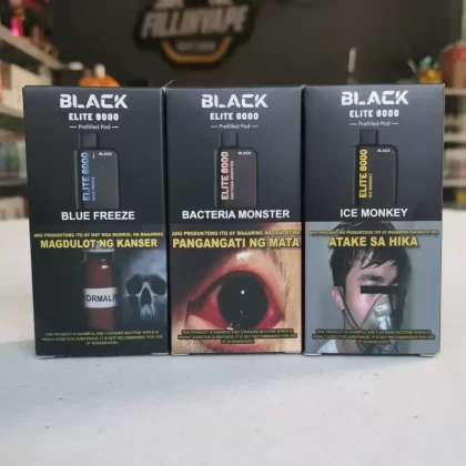 Black Elite 8000 puffs prefilled disposable pod - Battery only