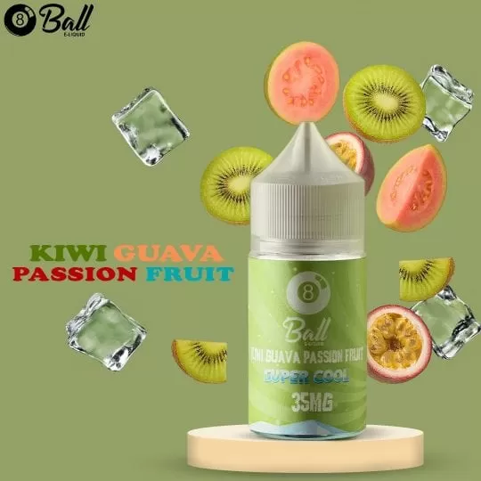 8 BALL SALT KIWI GUAVA PASSIONFRUIT SUPER COOL VAPE ELIQUID