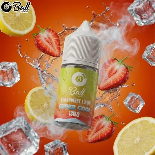 8 BALL MTL STRAWBERRY LEMON SUPER COOL VAPE ELIQUID