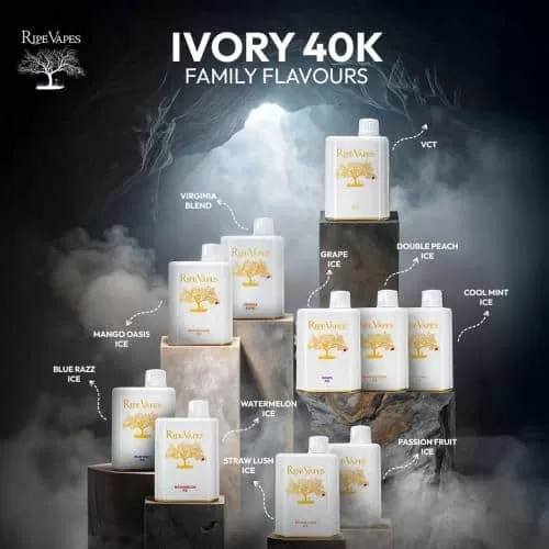 RIPE VAPES IVORY 40K DISPOSABLE VAPE POD 50MG