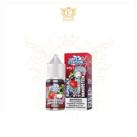 VAPE STATION STRAWBERRY MANGOSTEEN SUPER ICE SALT ELIQUID