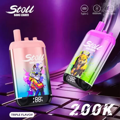 Bang Leader Stoll 200K | 3-in-1 taste switch, 200000 puffs, dual mesh, LED display, bulk disposable vape