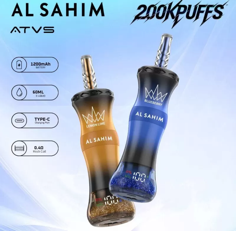 ATVS AL SAHIM 200K | 200000 puffs, 20ml, 1200mAh, single mesh, bulk disposable vape