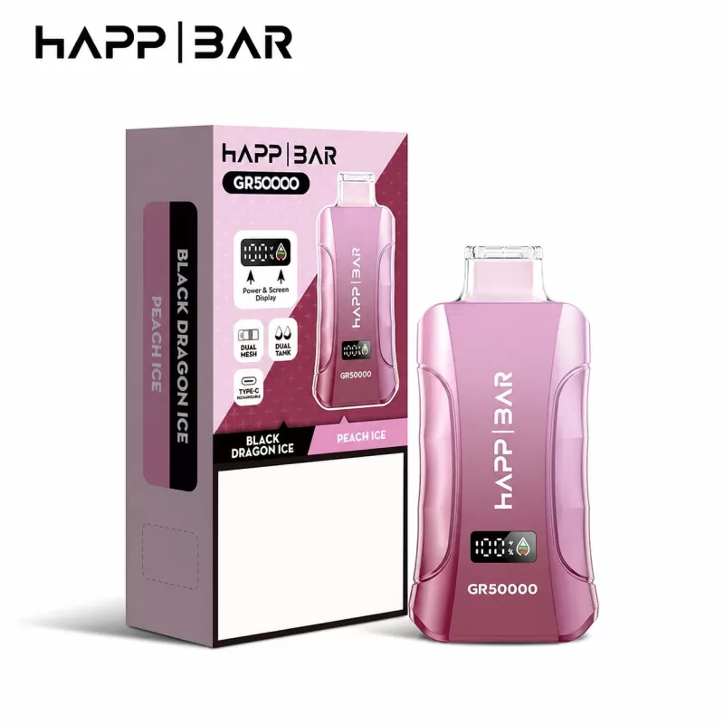 Happ Bar GR50000 | 2-in-1 dual option, 50000 puffs, 46ml, LED display, bulk disposable vape - Image 2