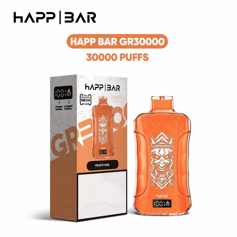 Happ Bar GR30000 | 30000 puffs, 30ml, LED display, 22 options, Type-C rechargeable, bulk disposable vape - Image 3