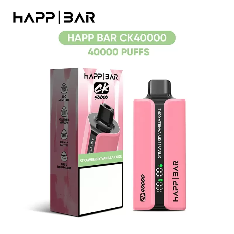 Happ Bar CK40000 | 40000 puffs, 40ml, LED display, 16 options, Type-C rechargeable, bulk disposable vape