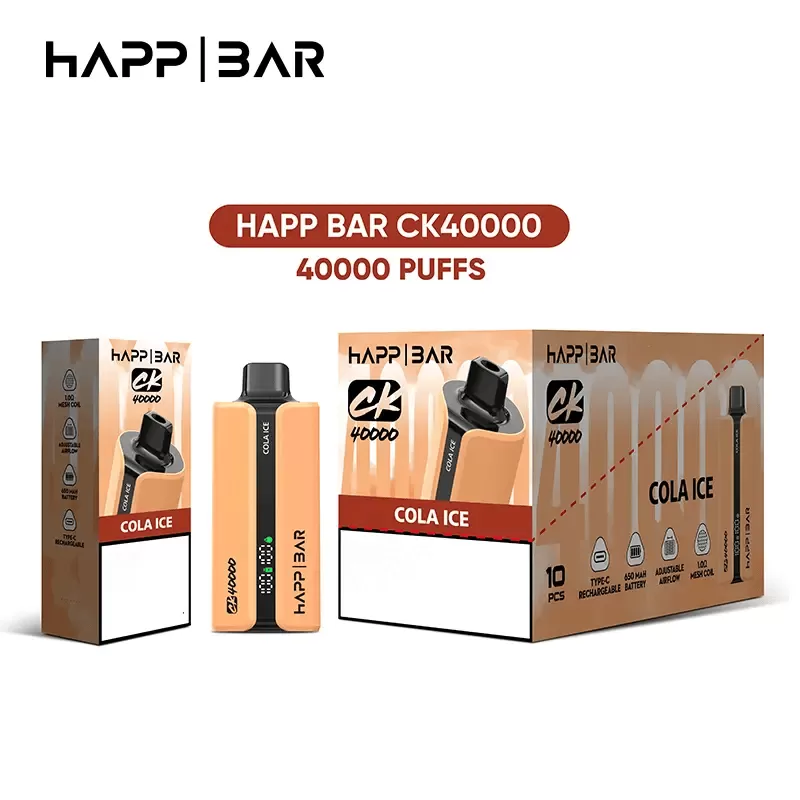 Happ Bar CK40000 | 40000 puffs, 40ml, LED display, 16 options, Type-C rechargeable, bulk disposable vape - Image 2