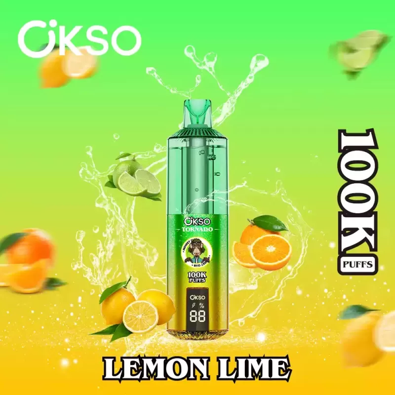 OKSO TORNADO 100K | dual mesh coil, 100000 puffs, RGB LED display, bulk disposable vape