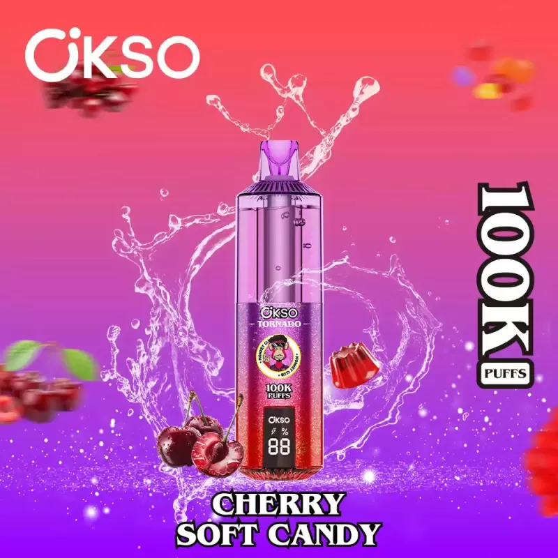 OKSO TORNADO 100K | dual mesh coil, 100000 puffs, RGB LED display, bulk disposable vape - Image 2