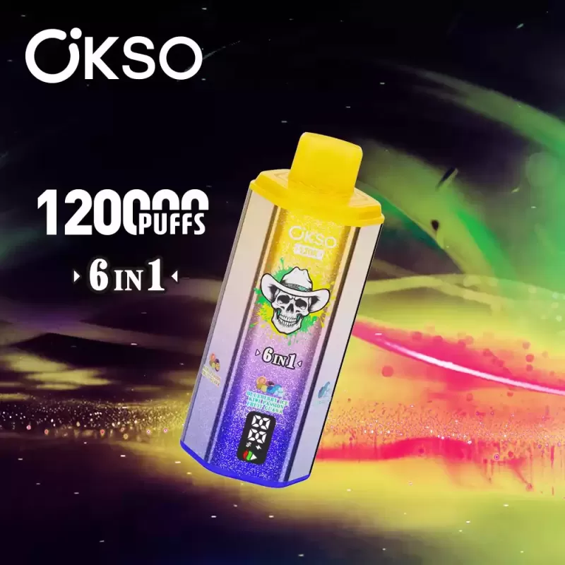 OKSO 6in1 120K | 6-in-1 option switch, 120000 puffs, LED display, bulk disposable vape - Image 2