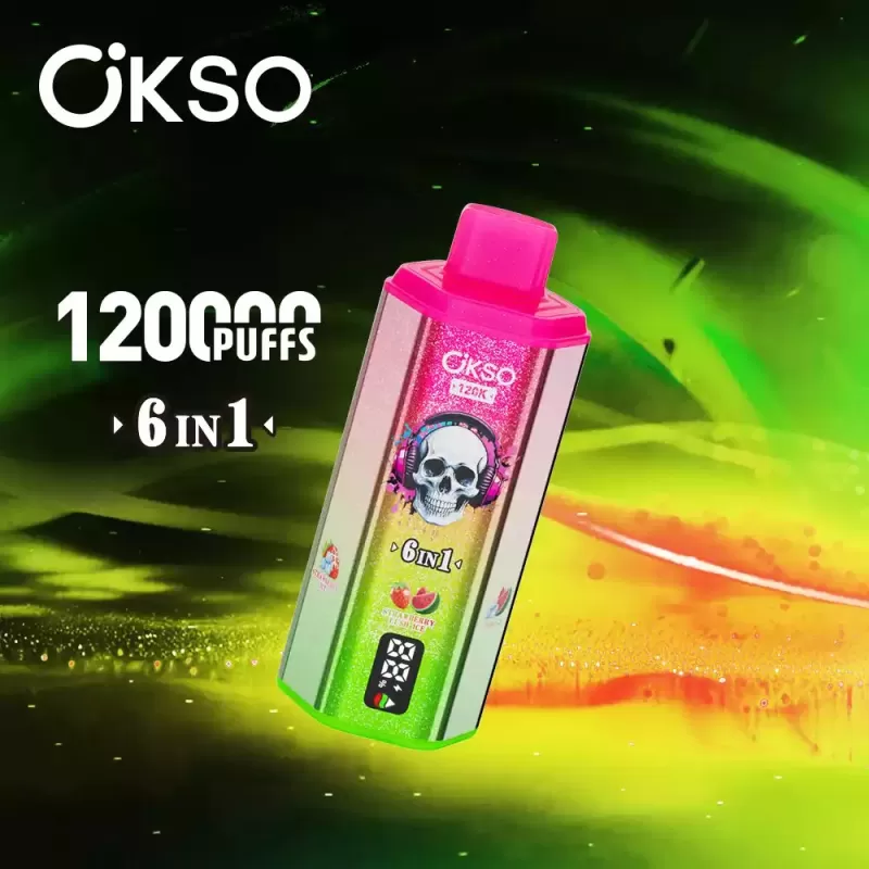 OKSO 6in1 120K | 6-in-1 option switch, 120000 puffs, LED display, bulk disposable vape - Image 3