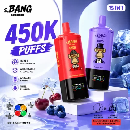 Bang Leader 450K | 15-in-1 option system, 450000 puffs, smart LED screen, bulk disposable vape
