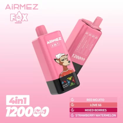 Airmez Fox 4-in-1 120K | 4 options, 120000 puffs, big screen, bulk disposable vape