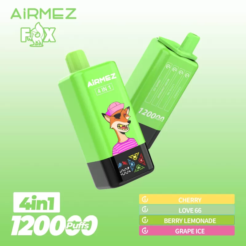 Airmez Fox 4-in-1 120K | 4 options, 120000 puffs, big screen, bulk disposable vape - Image 3