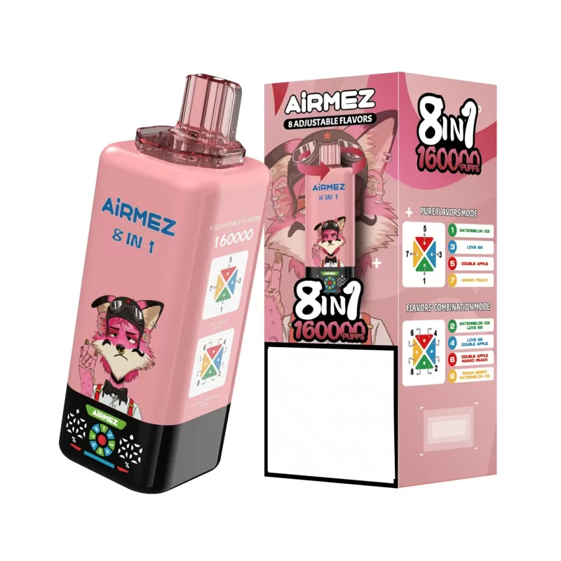 Airmez 8-in-1 160K | 8 adjustable options, 160000 puffs, mesh coil, bulk disposable vape